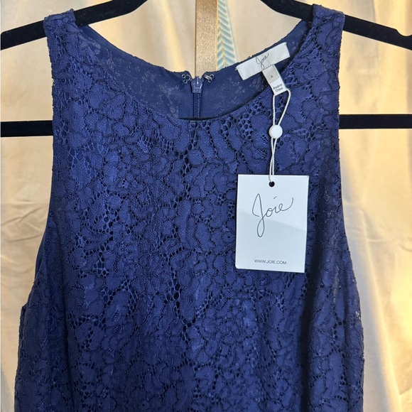 Joie Adisa in Dark Navy Blue Lace Drop Waist Fit & Flare Dress 4 $298 NWT - Picture 3 of 7